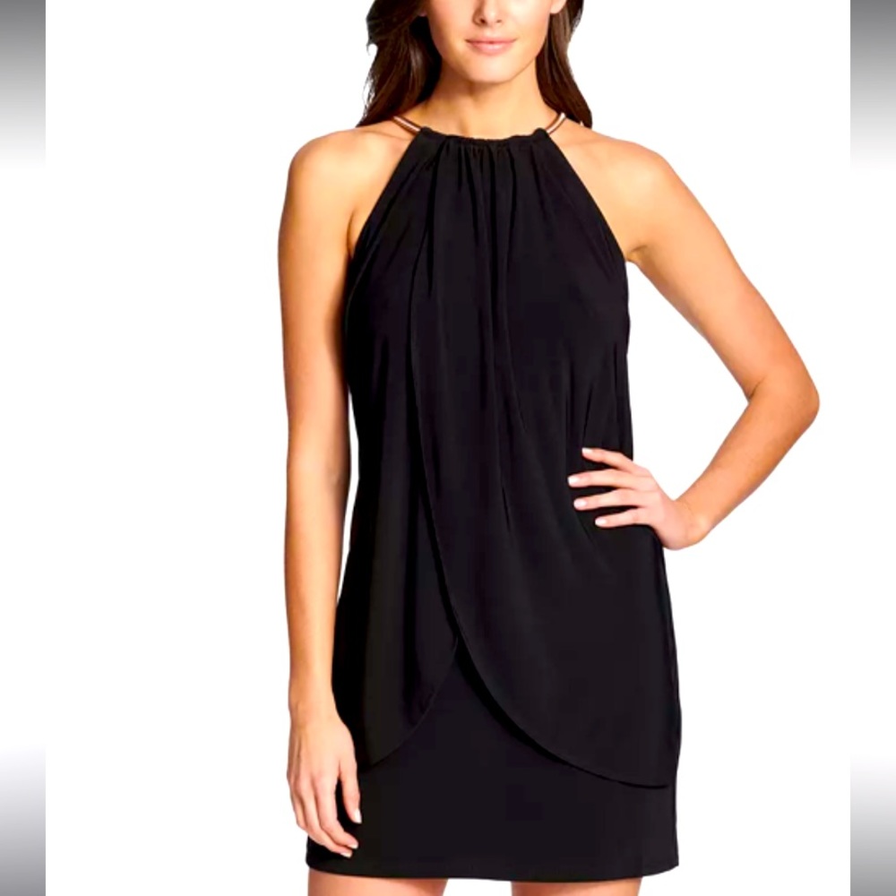 KENSIE Draped Snake-Chain Halter Dress, size 6